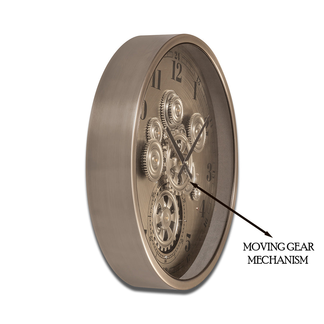 Infinity Dial Luxury Antique Wall Clock For Living Room With Moving Gear Mechanism Buy Wall Clock Online - Medium (Steel Body)