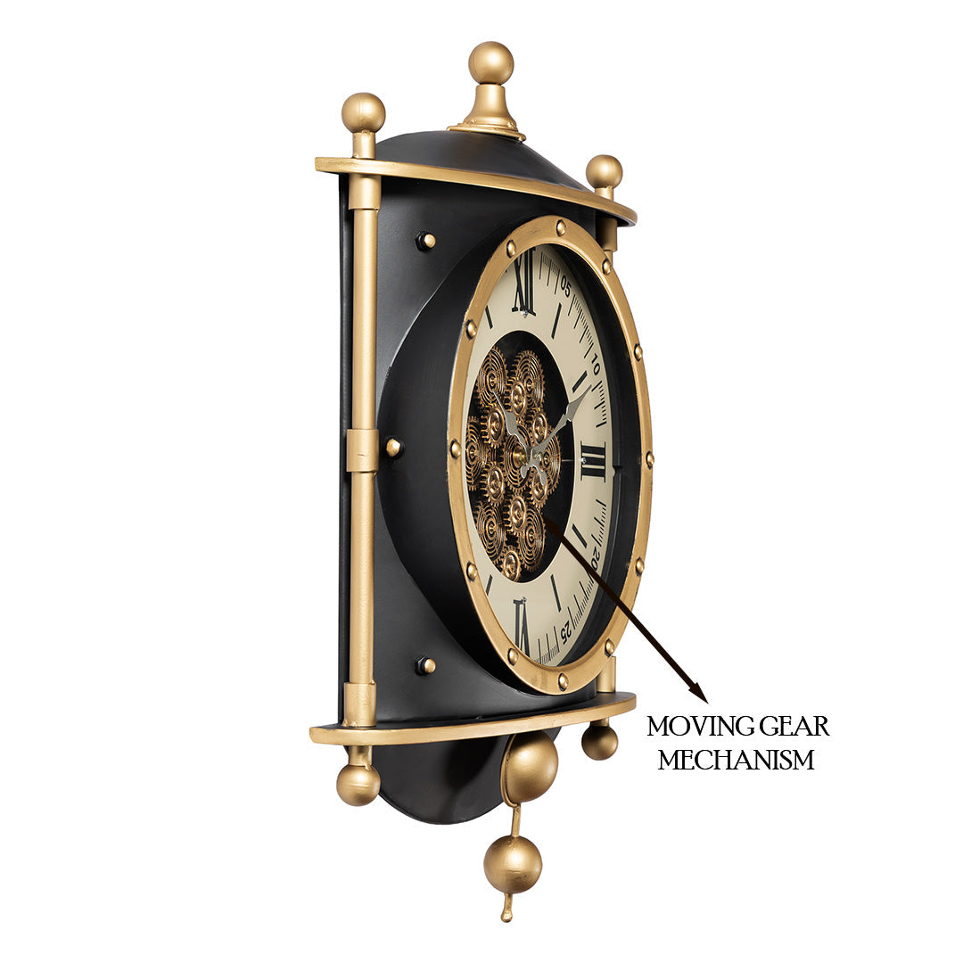 Signature Time Luxury Designer Wall Clock For Living Room With Moving Gear Mechanism Buy Wall Clock Online (Steel Body)
