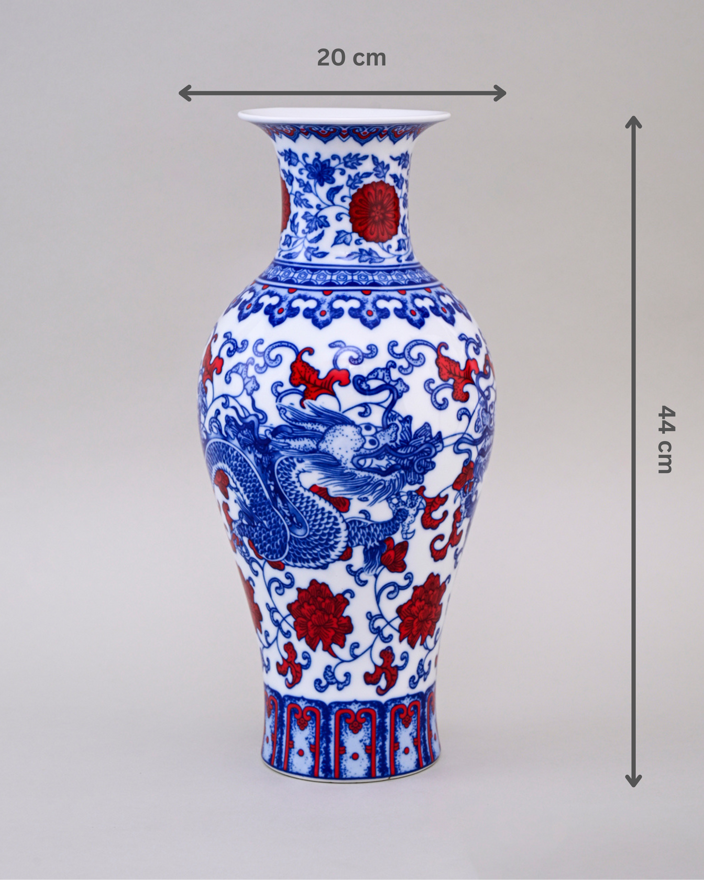 Dragon Motifs Blue & White Bone China Table Lamp