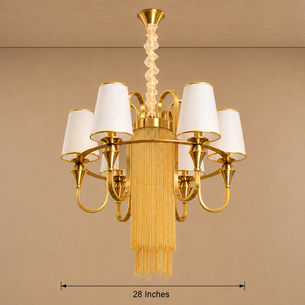 Royal Luster Chandelier For Home & Home Decoration Items (White)