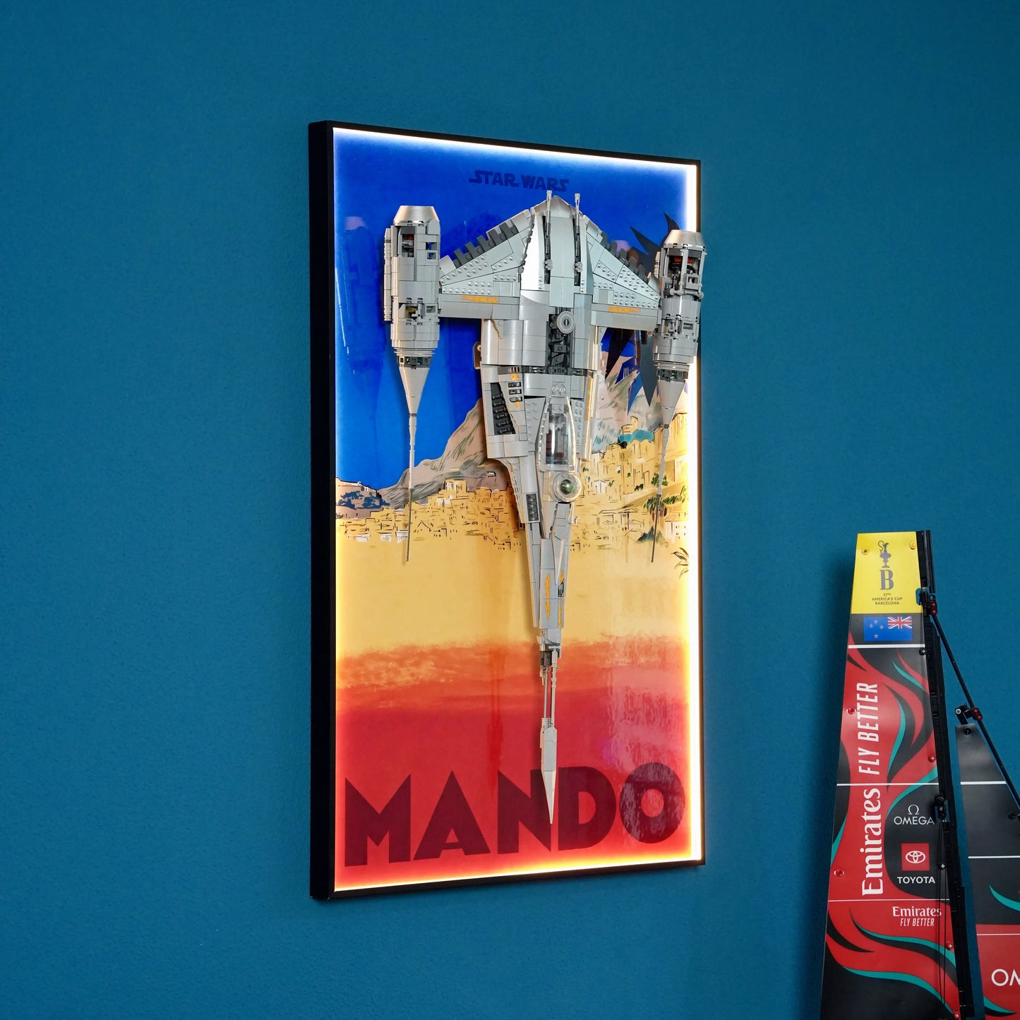 Wall Display frame for LEGO® STAR WARS™ 75442 The Mandalorian's N1 Starfighter™