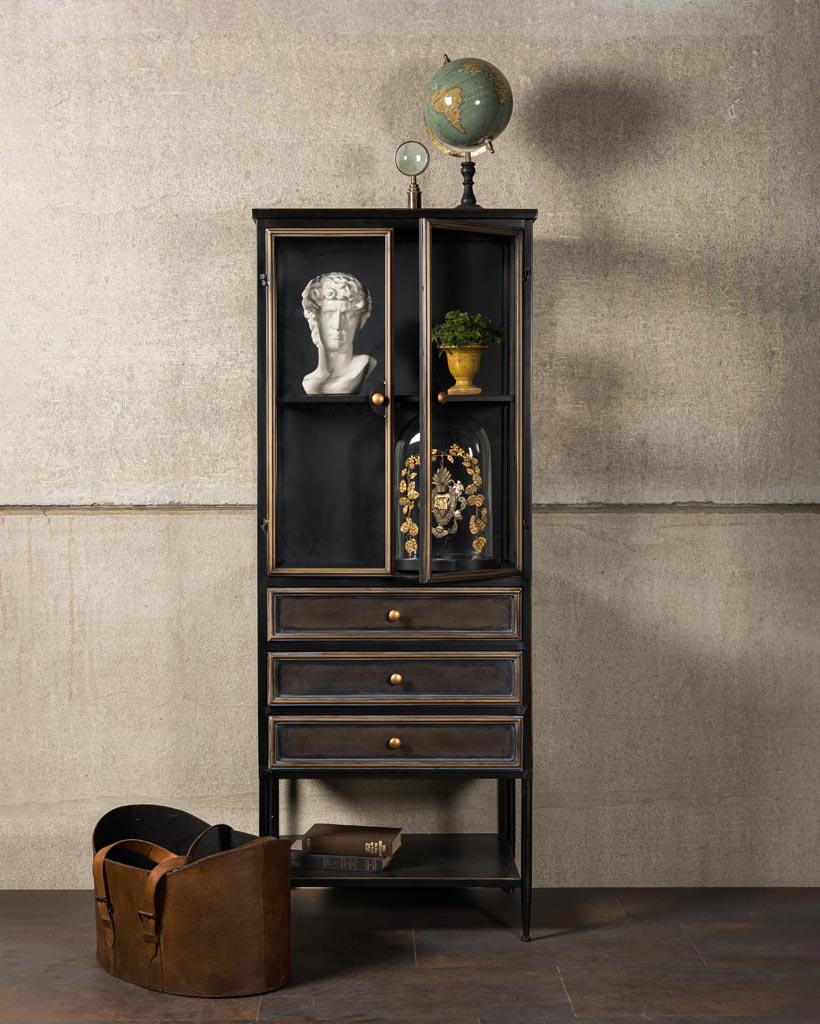 Roane Display Cabinet with Three Drawers