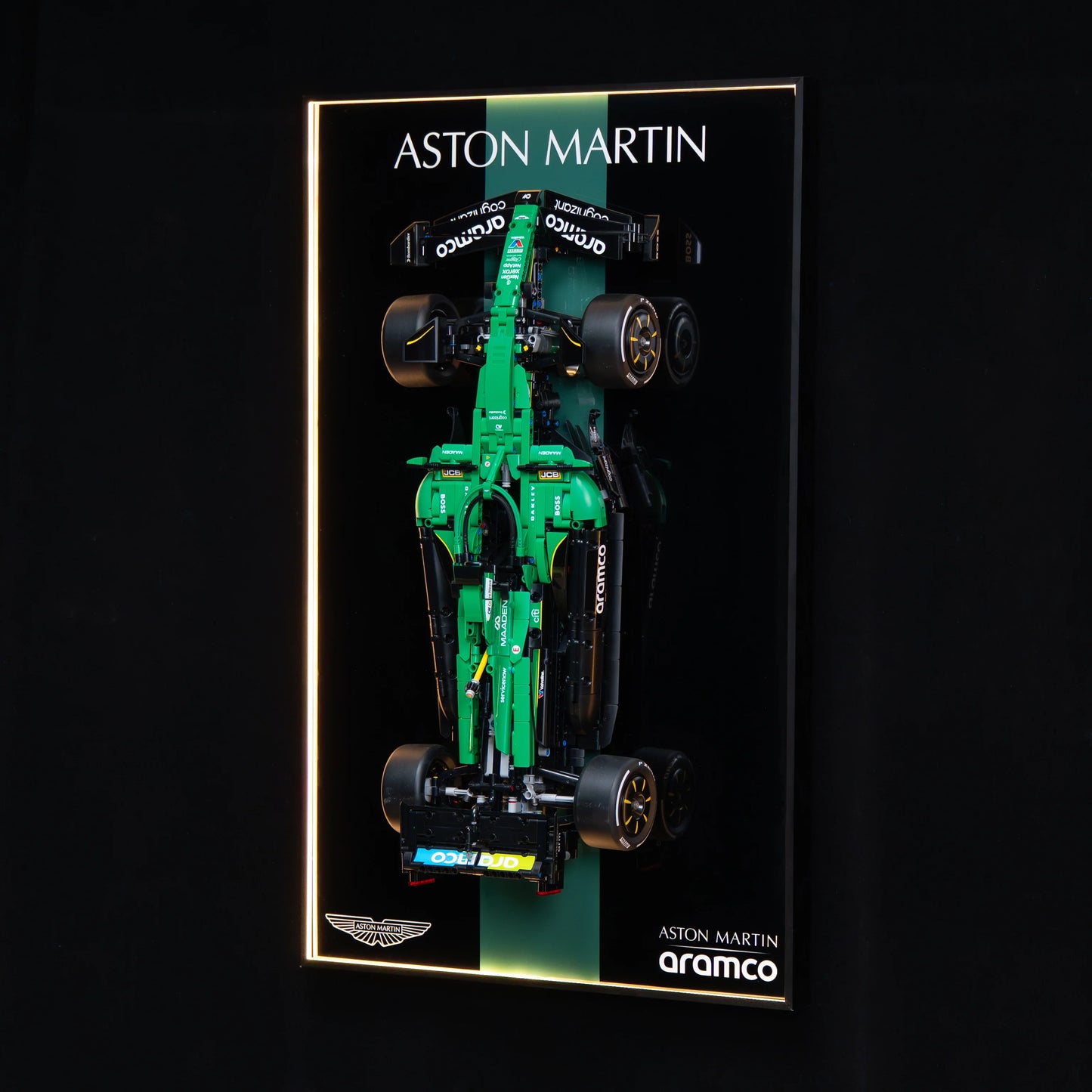 LEGO Technic F1 42240 Aston Martin AMR25 Wall Display Frame And LEGO Set