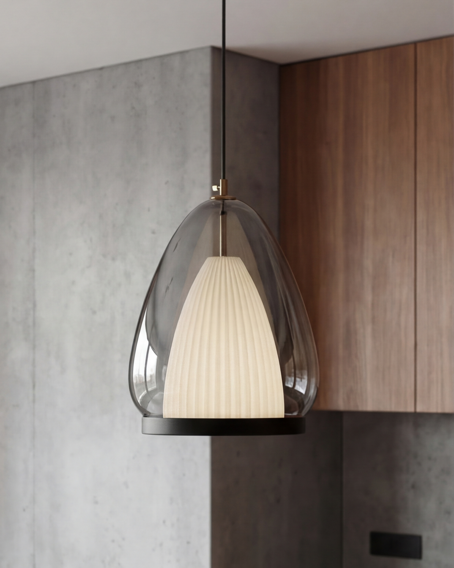 Modern Prism Drop Pendant Light - Smoke