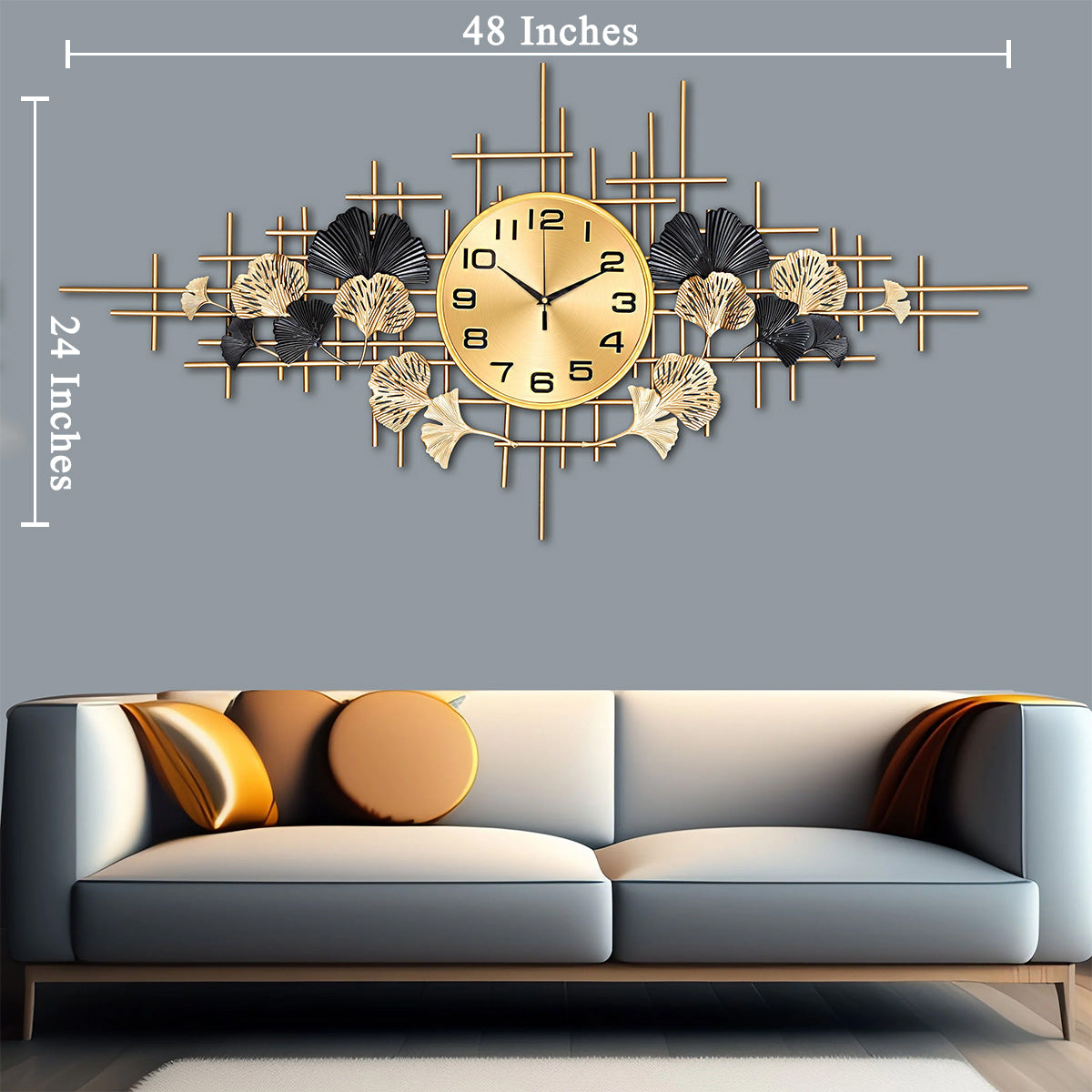 Shimmering Nexus Metal Wall Clock Panel