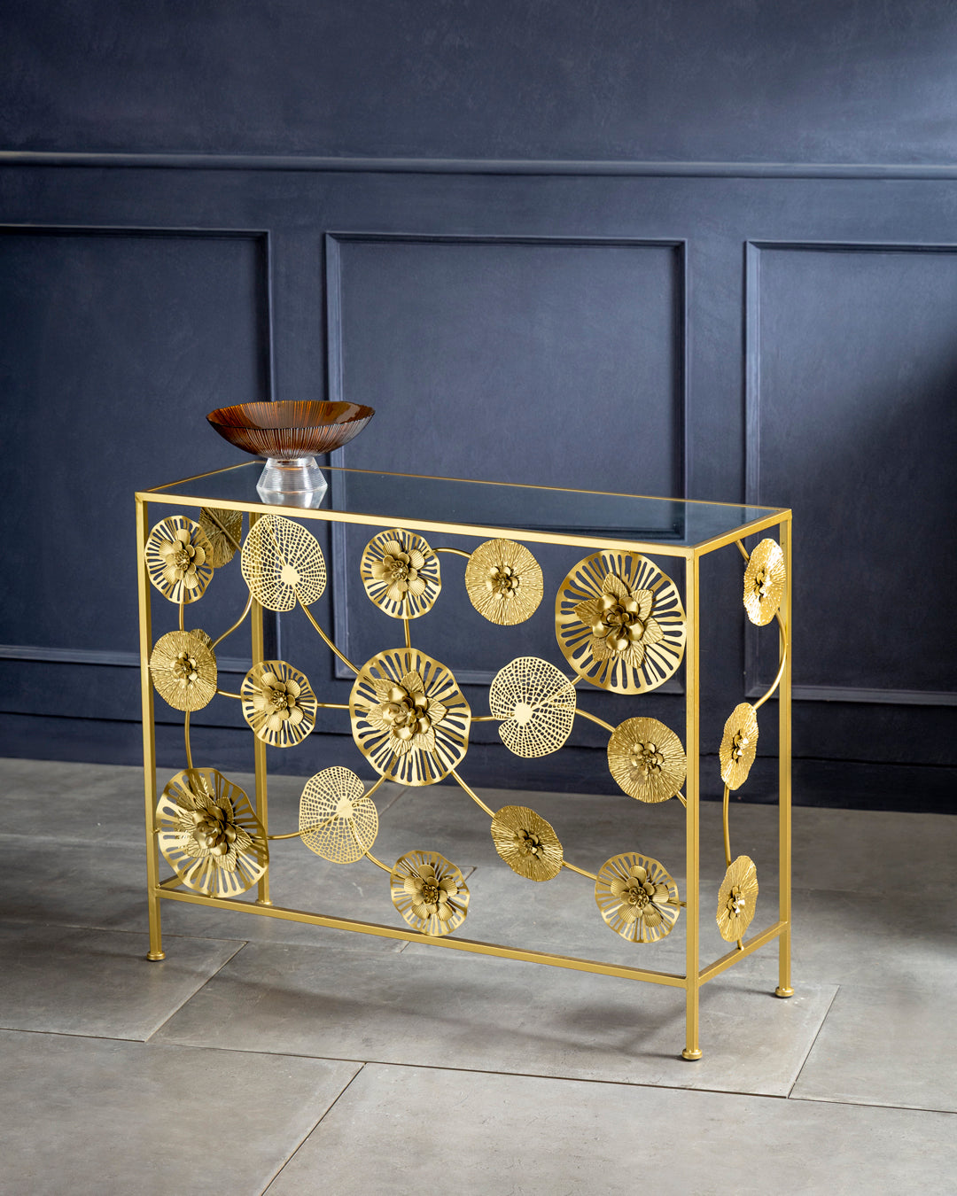 Golden Bloom Console Table - Small