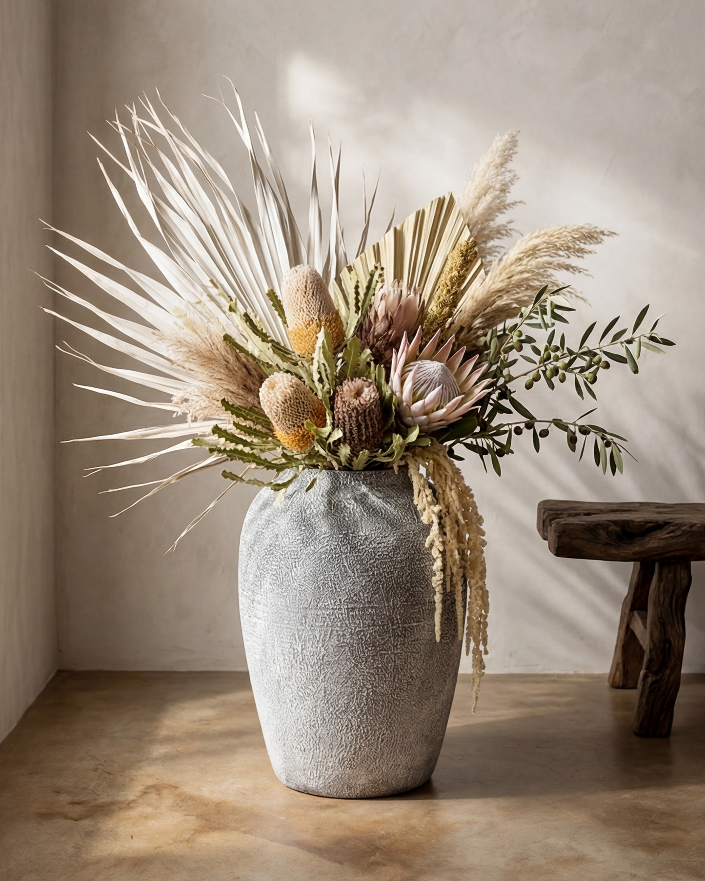 Vintage Ash Floor Vase - Small