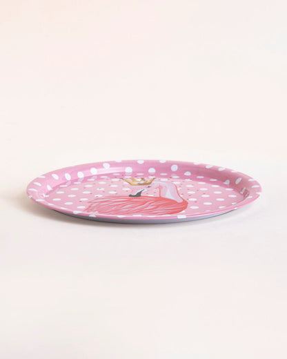"Royal Flamingo" Polka Serving Tray - Set Of 2