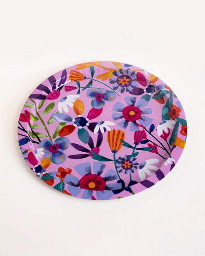 Bloom Burst Floral Serving Tray - Set Of-2