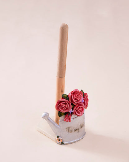 Floral Paper Towel Holder - Pink