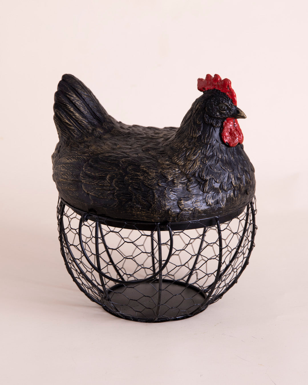 Rooster Egg Basket - Black