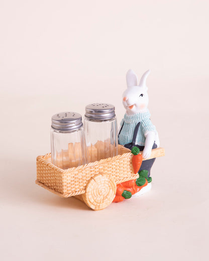 Bunny’s Garden Salt & Pepper Shaker Set - Blue