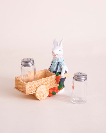 Bunny’s Garden Salt & Pepper Shaker Set - Blue