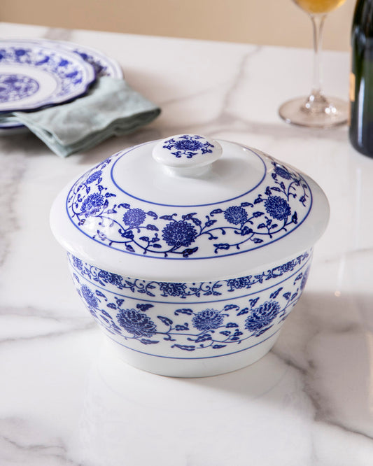 Vintage Blue & White Casserole With Lid