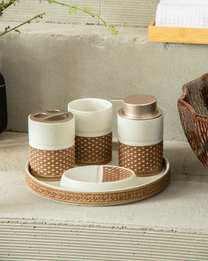 Artisan Textured 5-Piece Bath Set - White