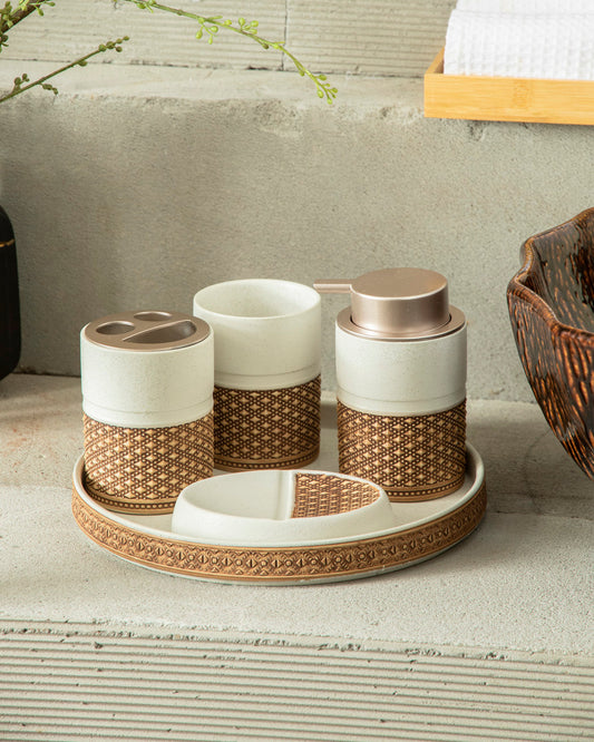 Artisan Textured 5-Piece Bath Set - White