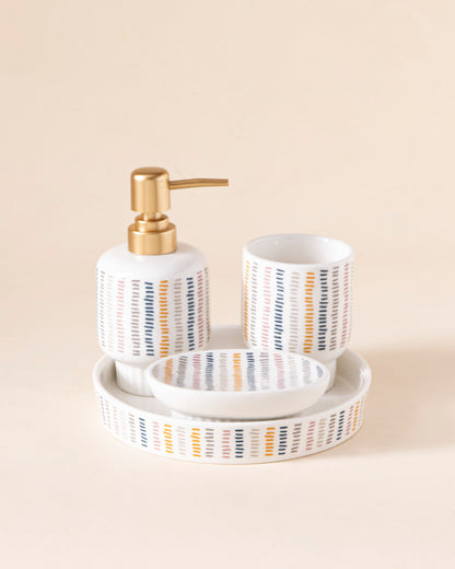 Boho Striped 4-Piece Bath Set