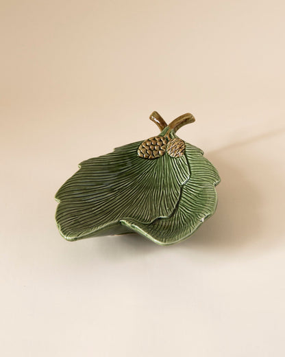 Pinecone Leaf Ceramic Platter