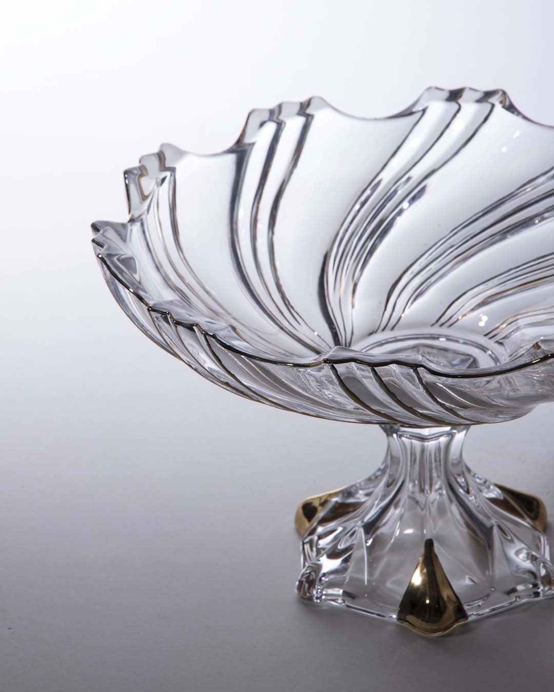 Gold crystal Footed Platter