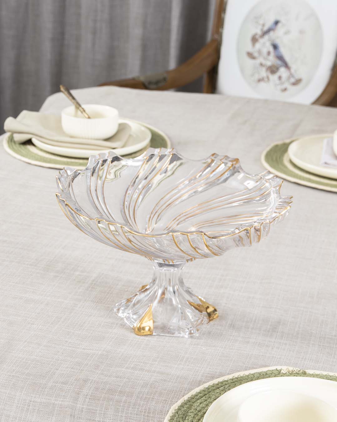 Gold crystal Footed Platter
