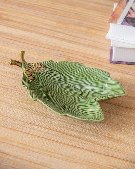 Pinecone Leaf Ceramic Platter