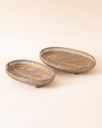 Vintage Birch Leaf Serving Tray - Small