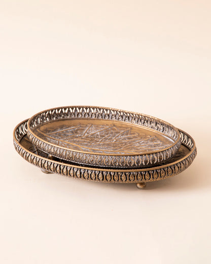 Vintage Birch Leaf Serving Tray - Large