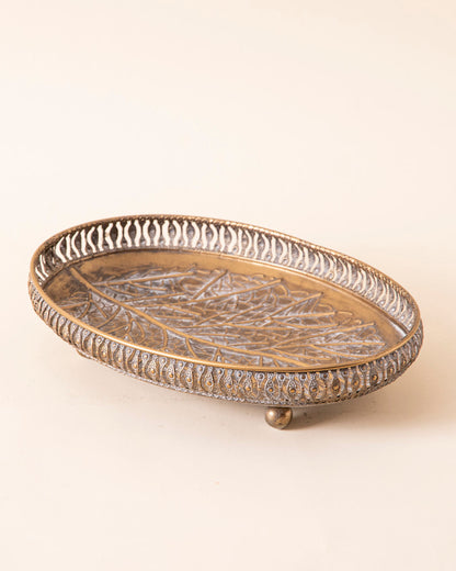 Vintage Birch Leaf Serving Tray - Small