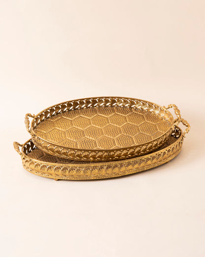Oval Honeycomb Serving Tray - Large