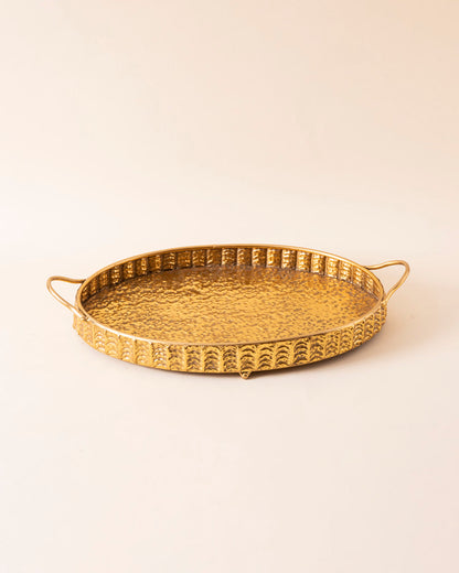 Gold Hammered Serving Tray - Small