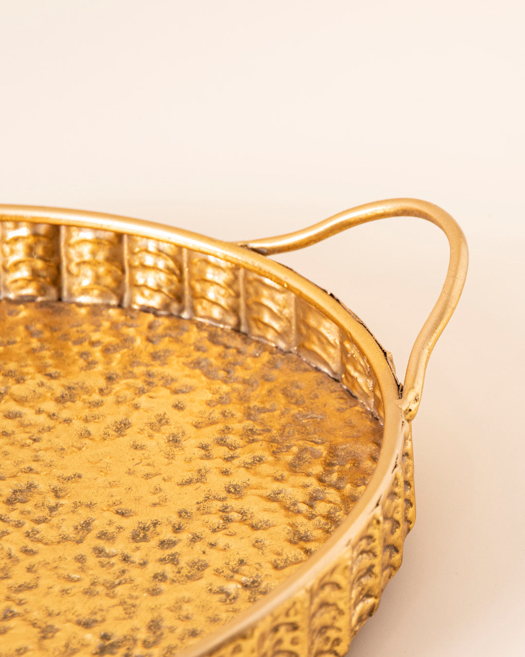 Gold Hammered Serving Tray - Medium