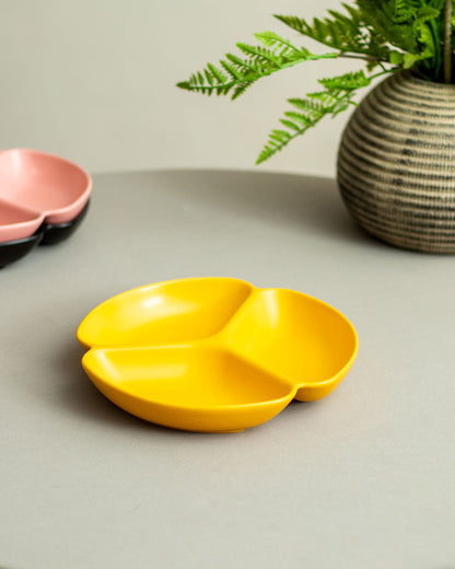 Monochrome Chip & Dip Platter - Yellow