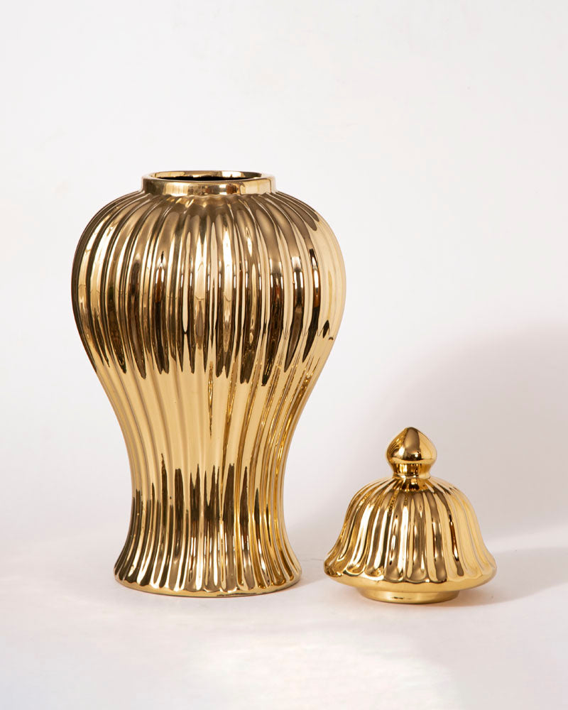 Golden Harmony Lidded Jar - Medium