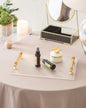 Clear Acrylic Serving Tray with Golden Handles