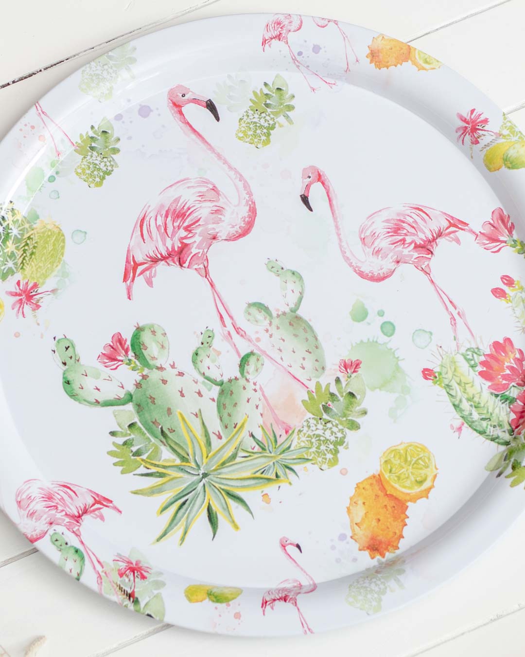 'Flamingo' Round Serving Tray - Set Of 2