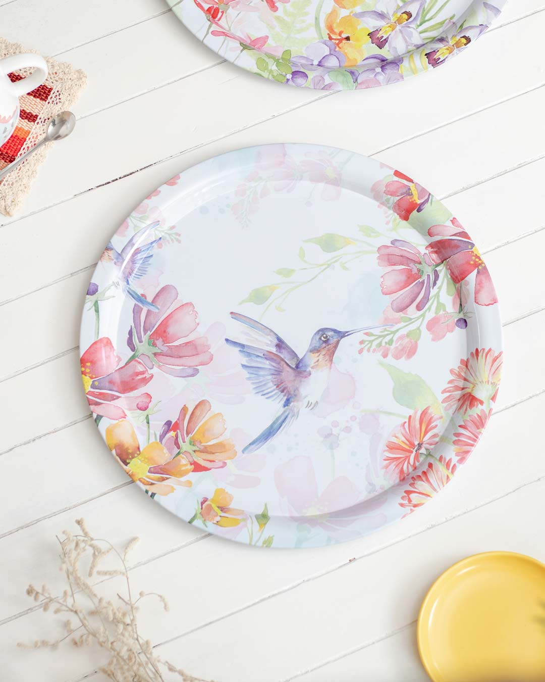 'Hummingbird' Round Serving Tray