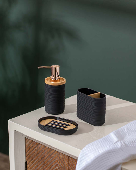 Modern Acrylic 3 Piece Bathroom Set - Black