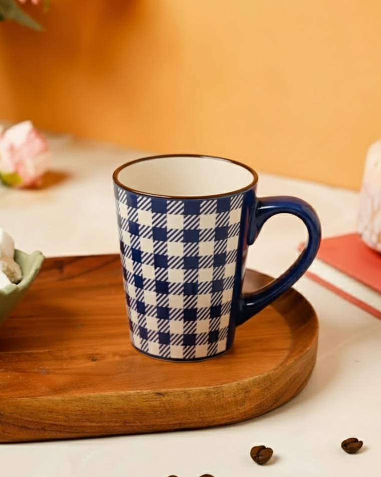 Plaid Charm Ceramic Coffee Mug - Set Of 4
