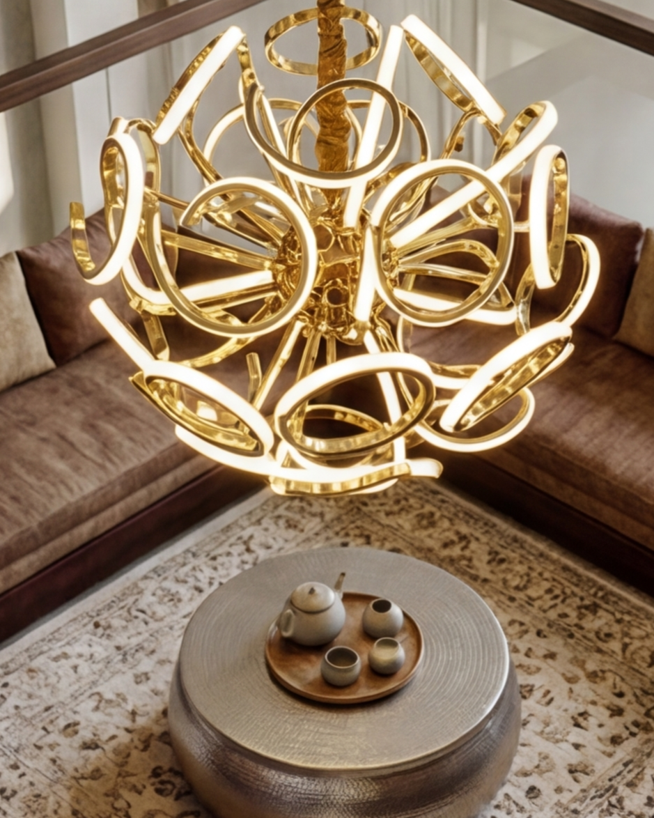 Regal Spiral Loop Chandelier