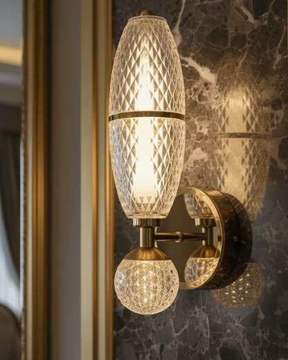 Luxury Crystal Cut Wall Light