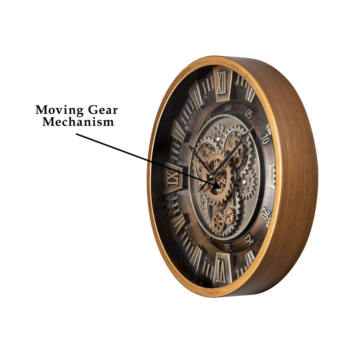 Svelte Seconds Luxury Designer Wall Clock For Living Room With Moving Gear Mechanism Buy Wall Clock Online (Steel Body)