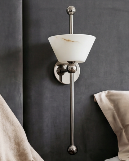 Modern Marble Glow Wall Light - Silver