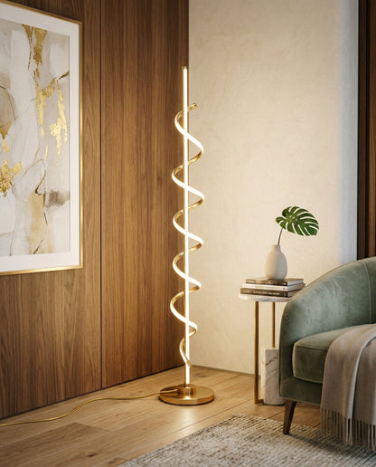 Golden Spiral Glow Floor Lamp