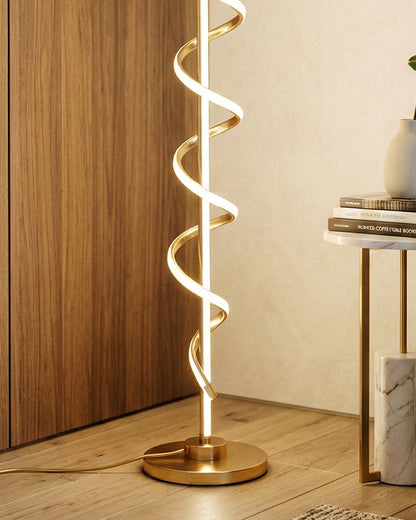 Golden Spiral Glow Floor Lamp