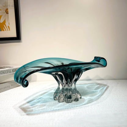 Glacier Wave Luxe Handblown Glass Vase & Decorative showpiece