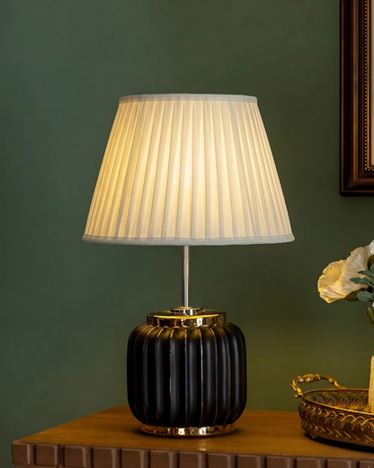 Regal Ribbed Table Lamp - Black