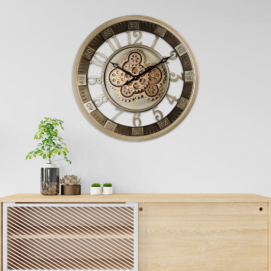 Epoch Elegance Luxury Designer Watches Wall Clock Online With Moving Gear Mechanism Buy Wall Clock Online (Steel Body)