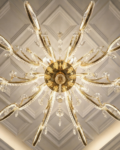 Classic Scroll Arm Chandelier - Gold