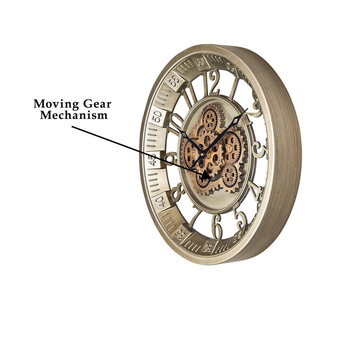 Epoch Elegance Luxury Designer Watches Wall Clock Online With Moving Gear Mechanism Buy Wall Clock Online (Steel Body)