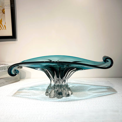 Glacier Wave Luxe Handblown Glass Vase & Decorative showpiece